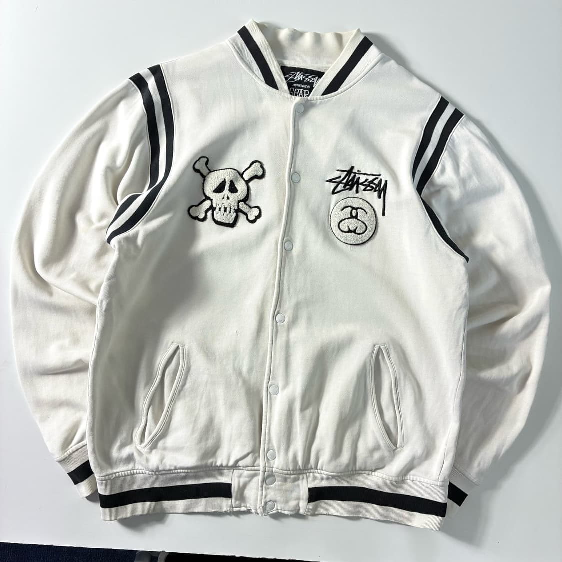 Stussy  스투시 90,s 기어 스컬패치 바시티 자켓  상품이미지1