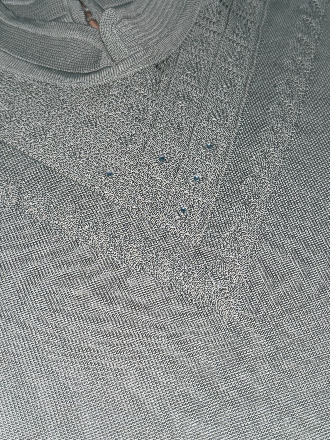 빈티지 큐빅 반팔 니트 상품이미지3