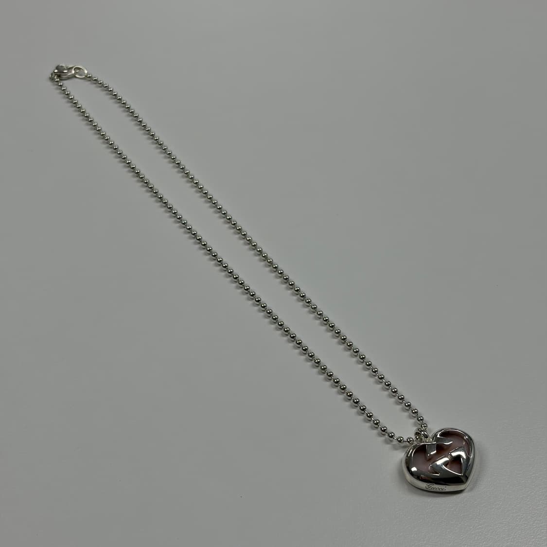 구찌 XL 하트 자개 인터라킹 목걸이 상품이미지9