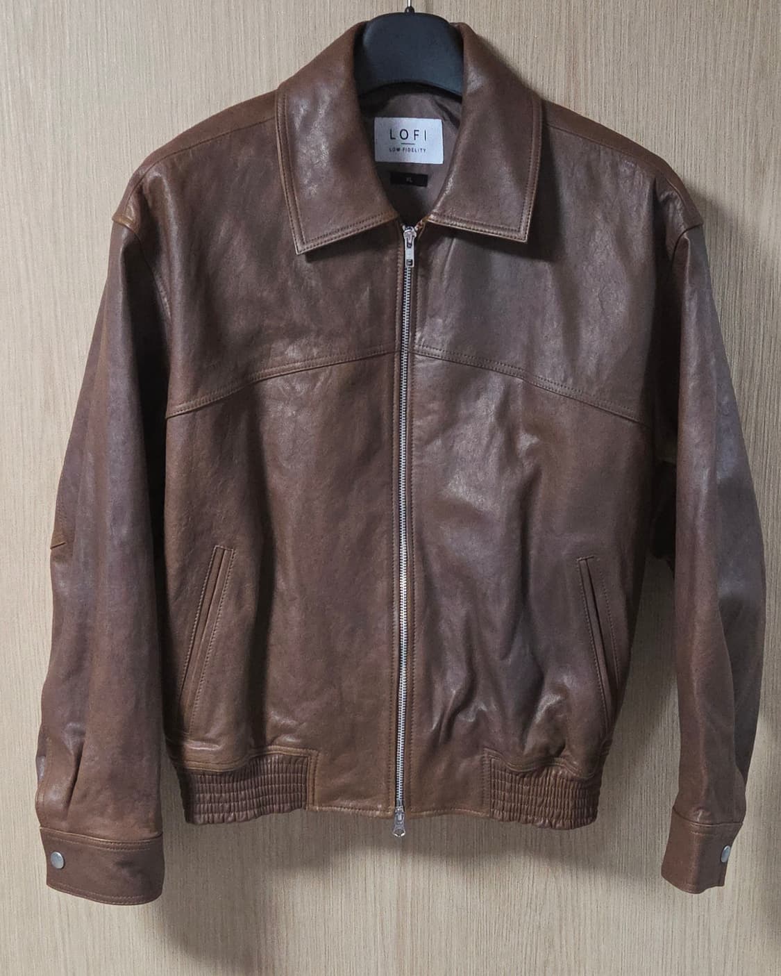 (착샷) 로파이 오버핏 스모킹 블루종 램 레더 자켓 상품이미지1