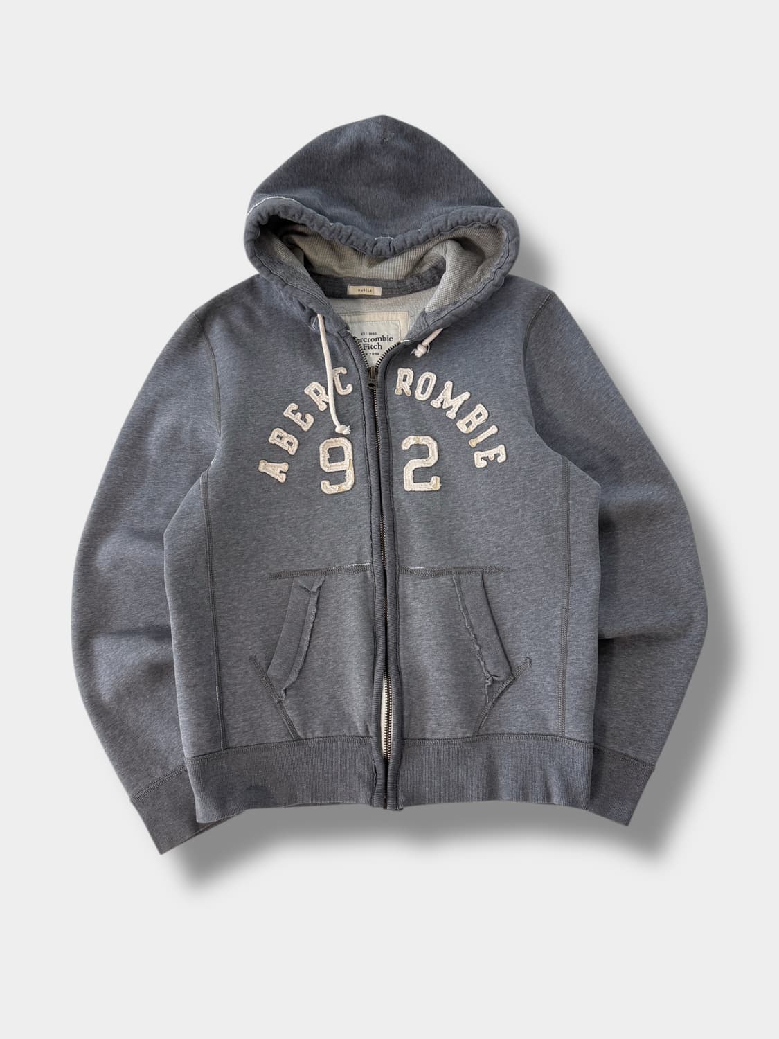 아베크롬비 루즈핏 00‘s 해비웨이트 그레이 스웻 후드집업 상품이미지1