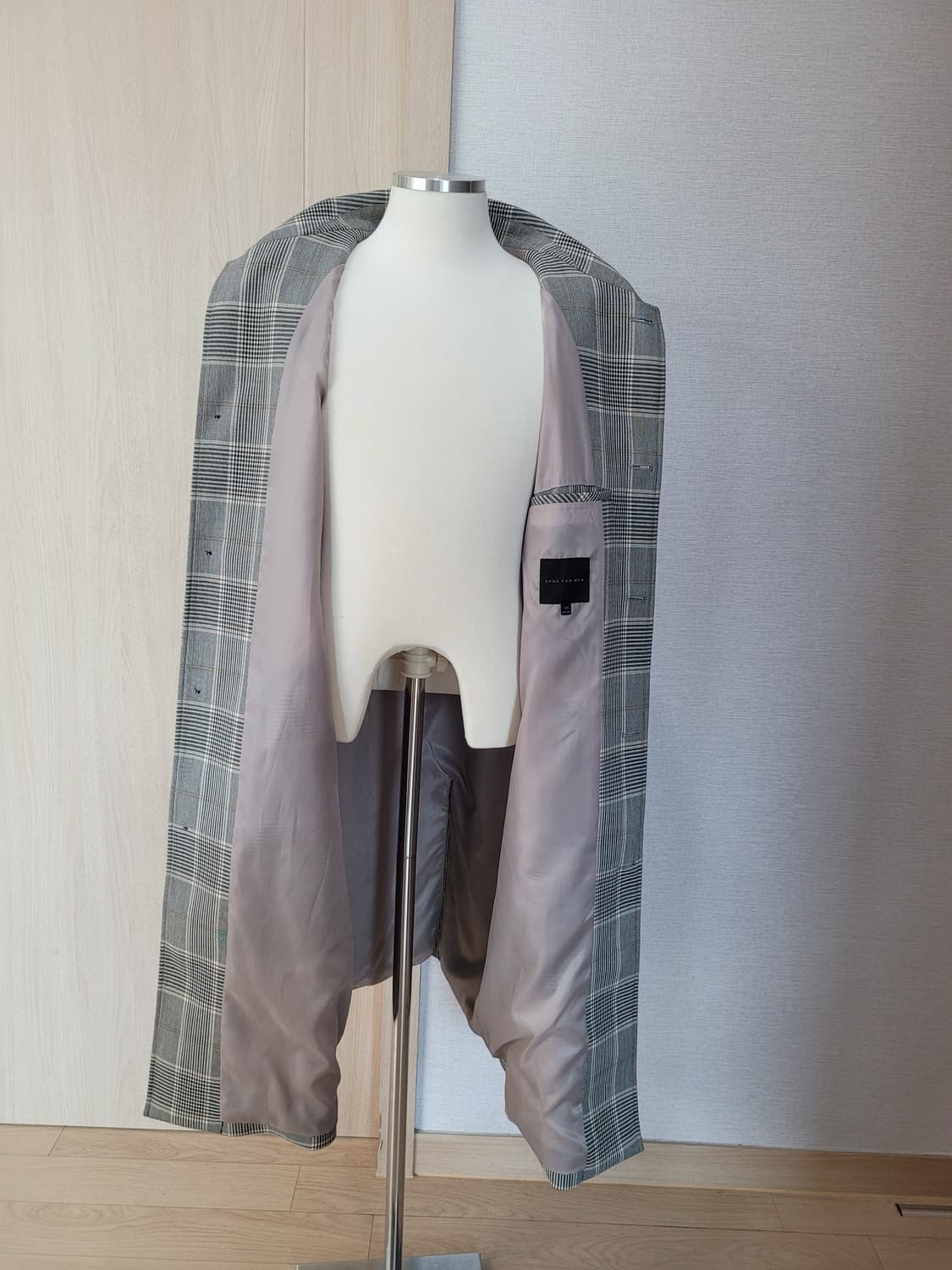 스파오포맨 SPAO for Men 체크 맥코트 그레이 상품이미지7