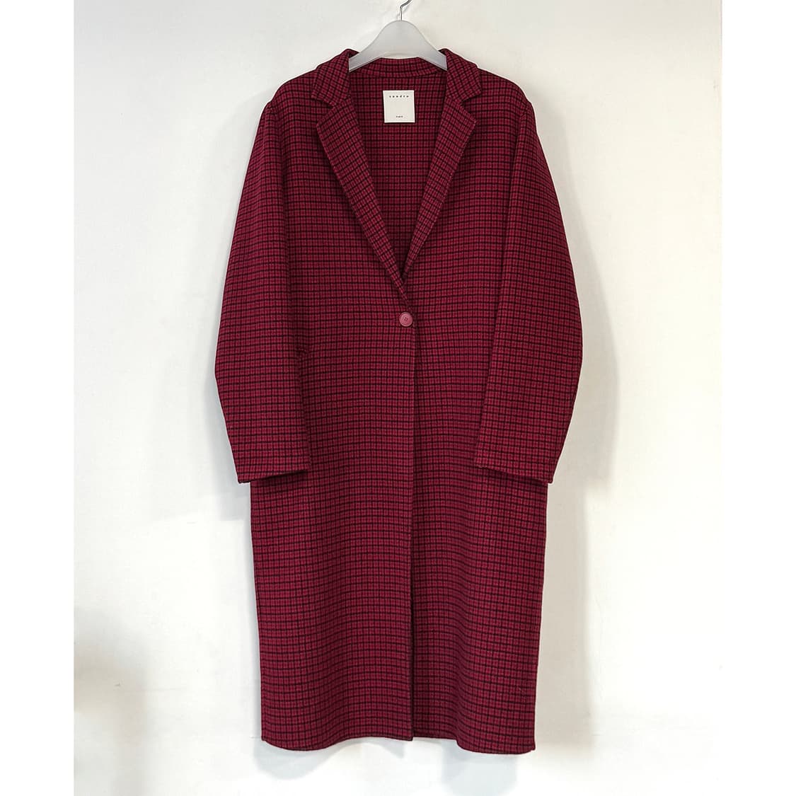 산드로 체크 울 싱글 코트 상품이미지3