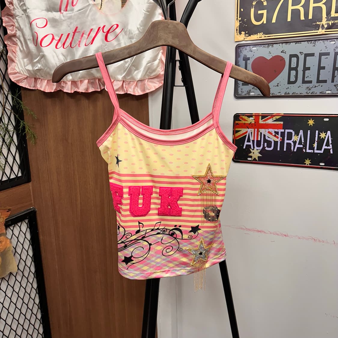 Pink Polka Dot Reprint Sleeveless Top  상품이미지1