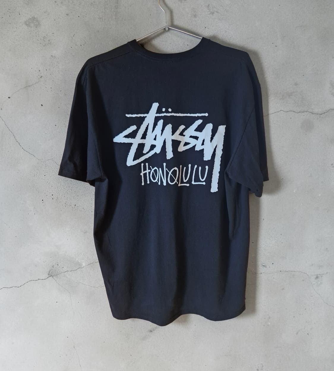 스투시 Honolulu 로고 반팔 블랙 XL 상품이미지1