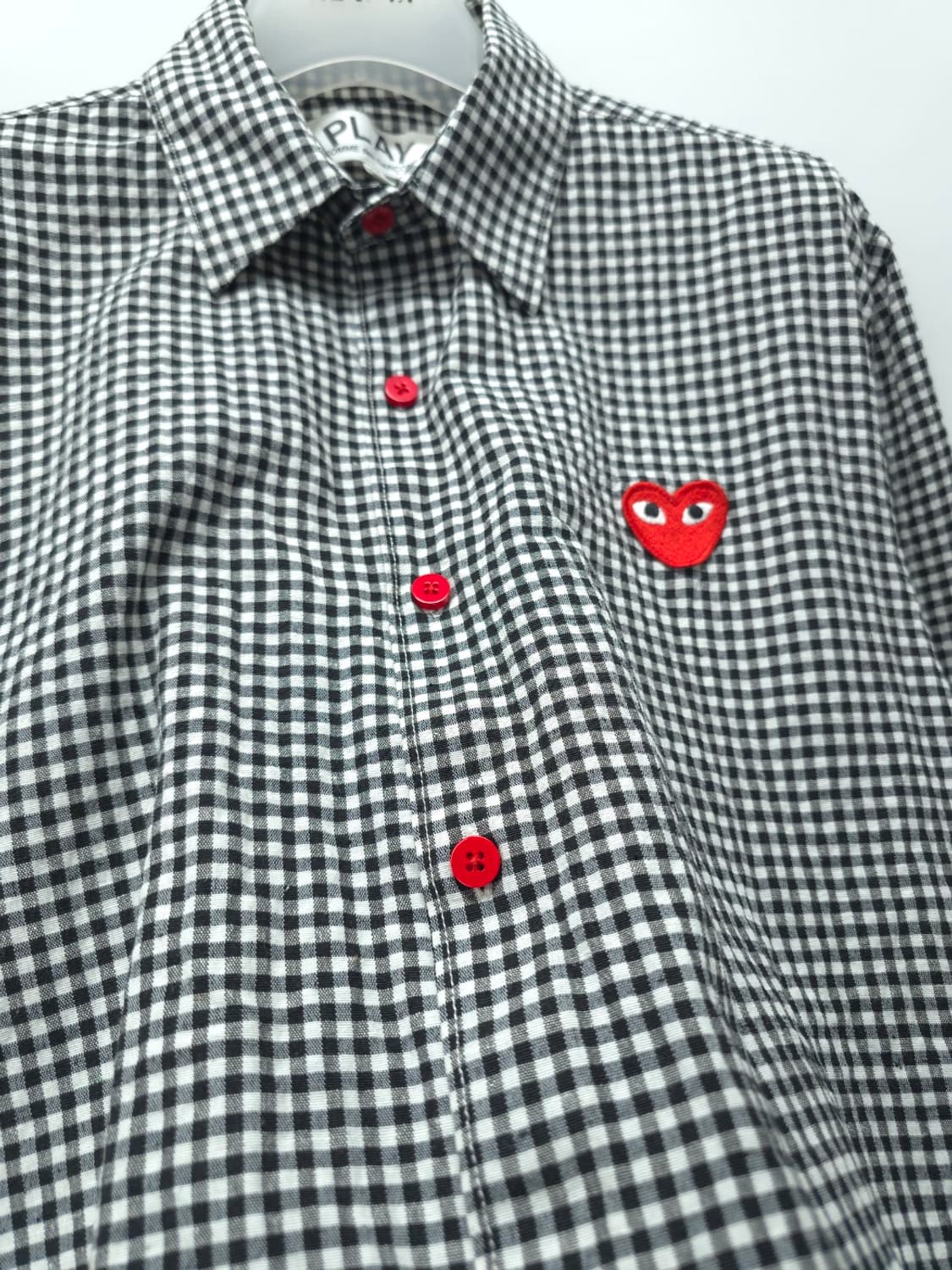 꼼데가르송 여성 레드 와펜 블랙 체크 셔츠 (55~66) 상품이미지6