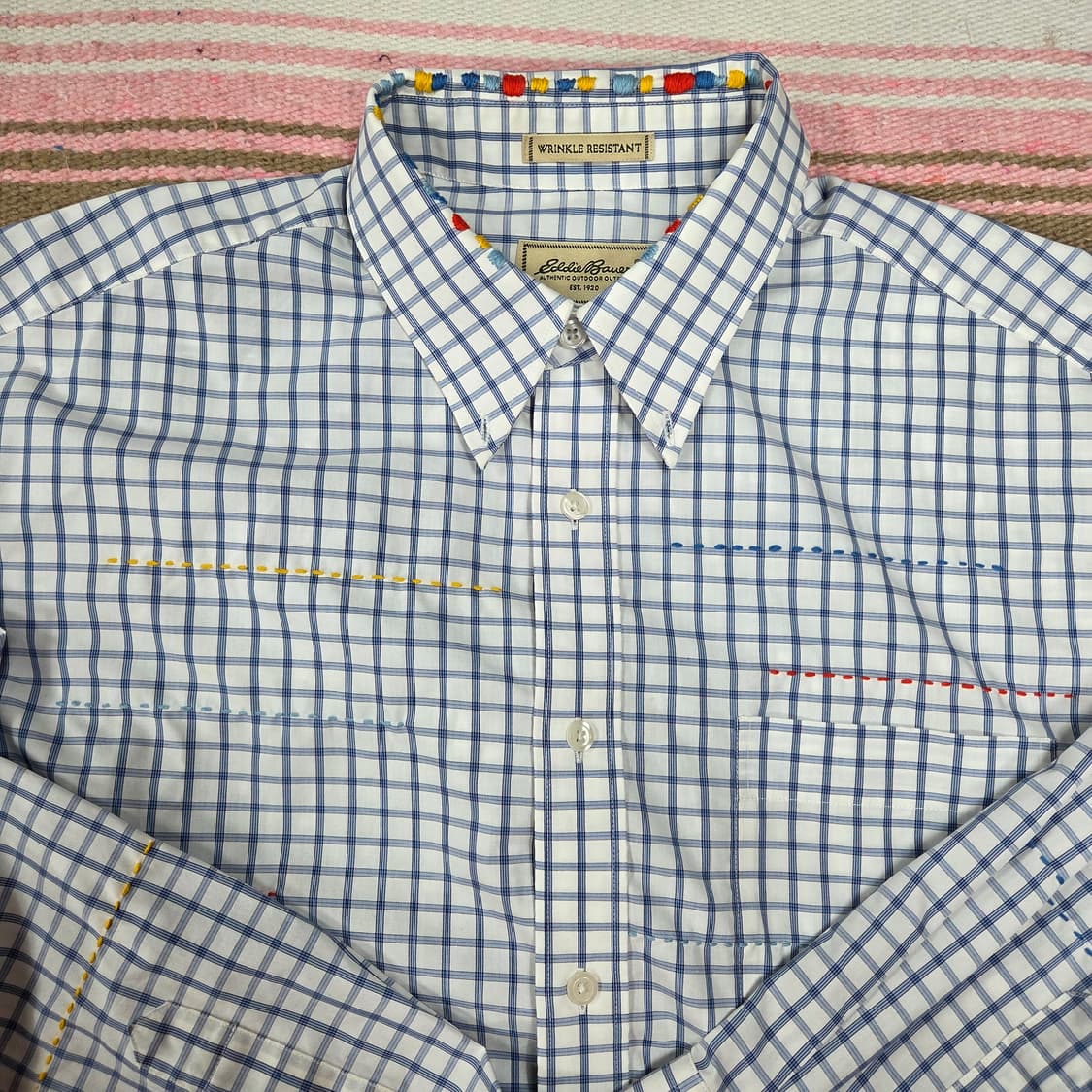 멀티컬러 스티치 체크셔츠 상품이미지3