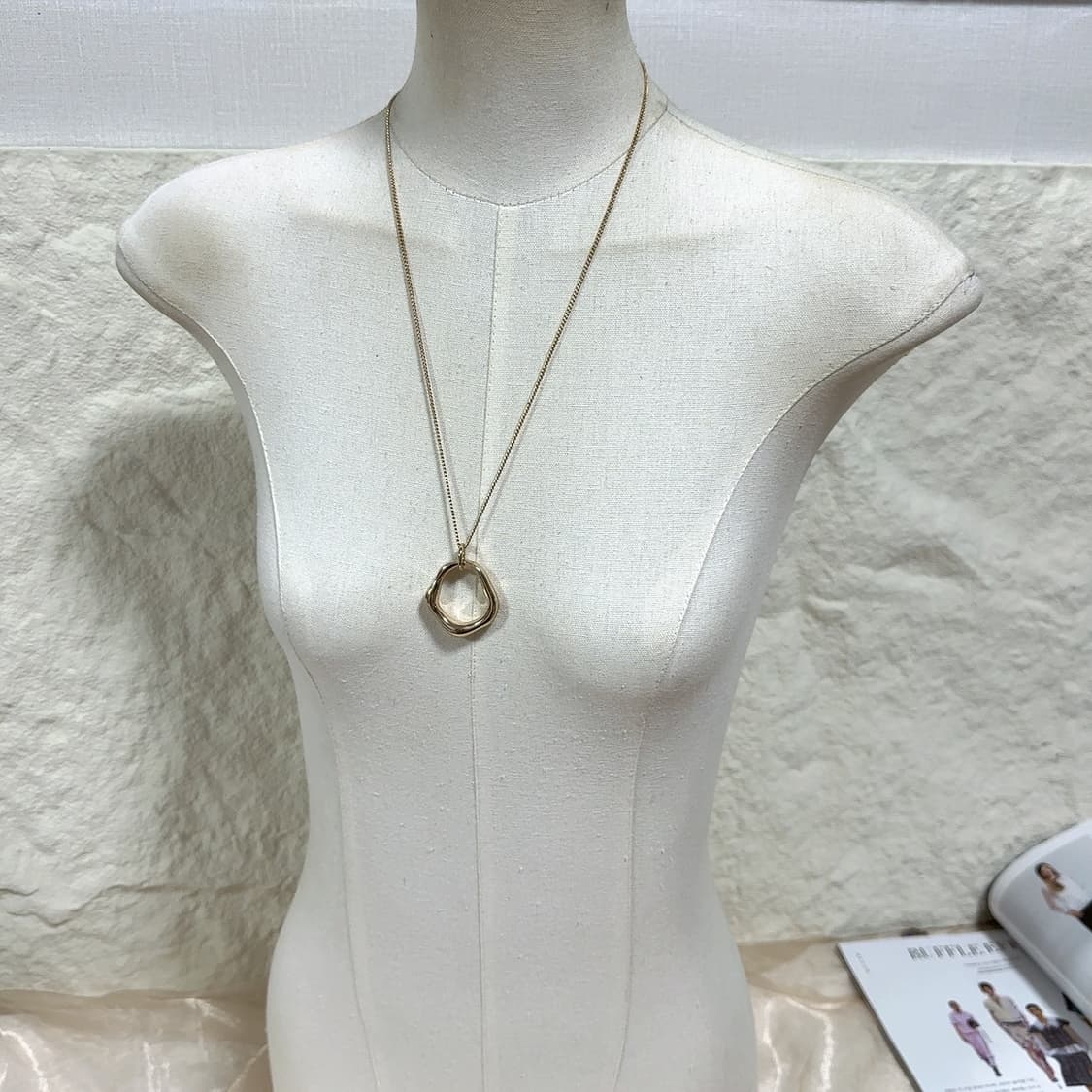 빈티지 메탈 기하 쿠바체인 목걸이 상품이미지1