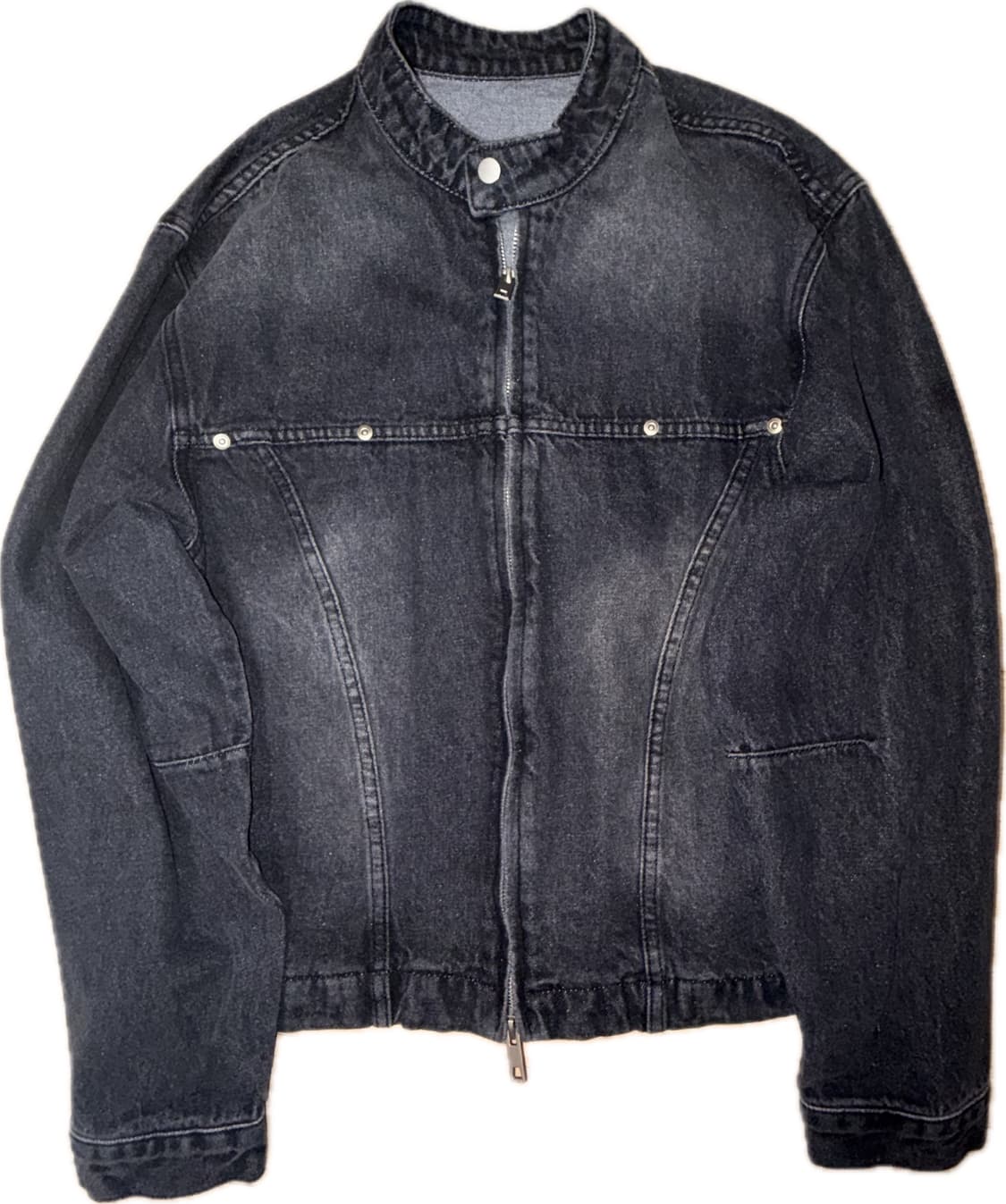 데님 바이커 자켓 블랙 남녀공용 상품이미지1