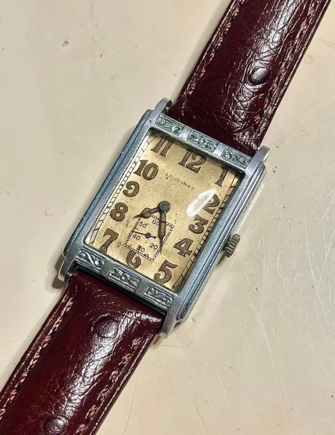 수리완료! 1920년대 빈티지 론진 사각 탱크 수동시계 LONGINES 상품이미지1