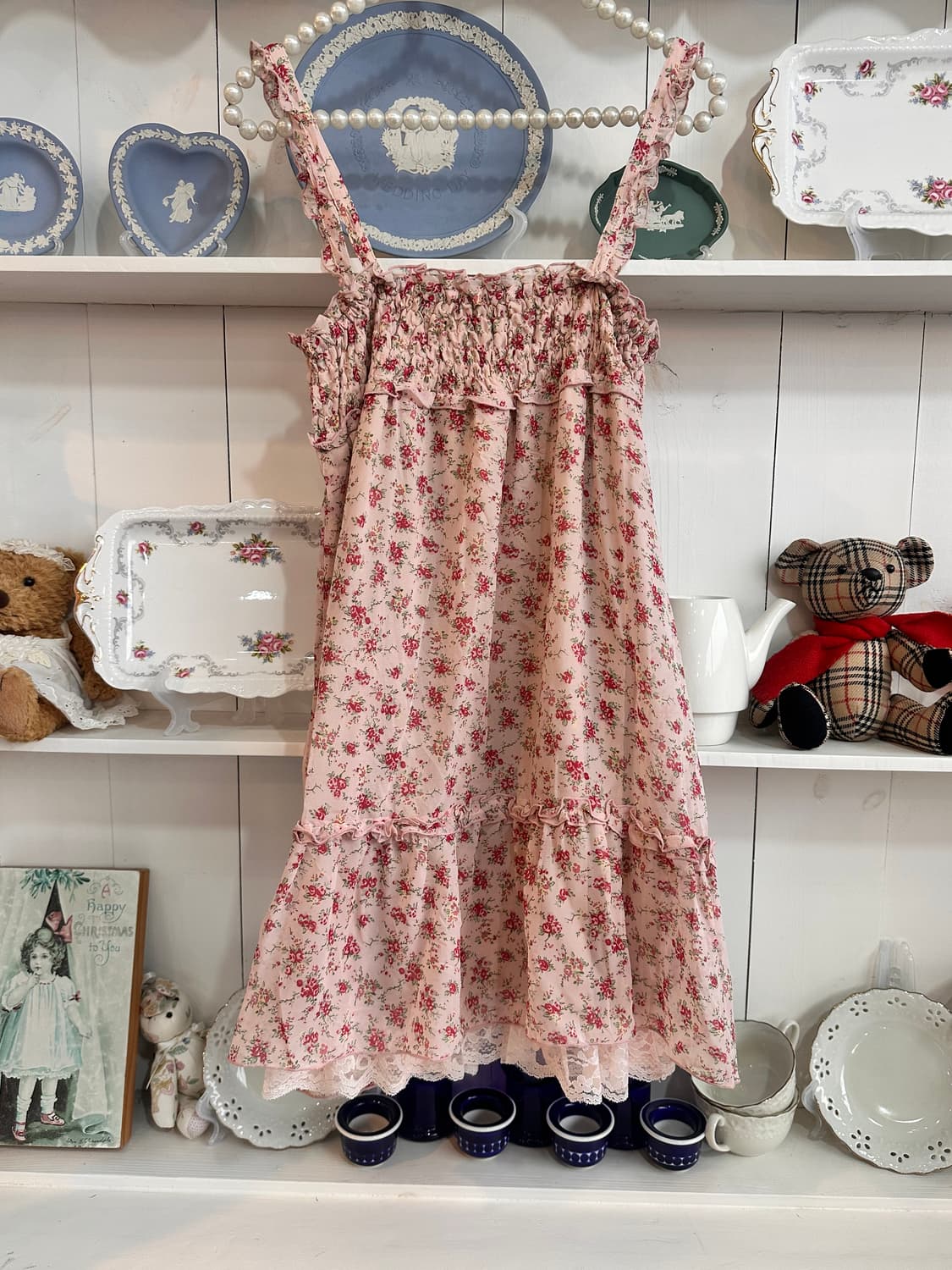 플라워 핑크 프릴 원피스 상품이미지7