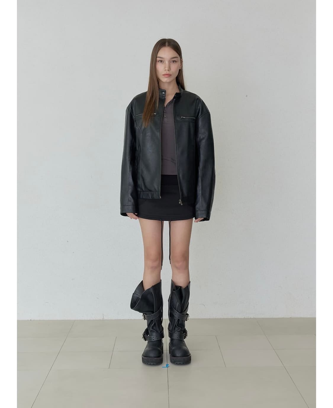 Ordes 오데스 레더 집업 자켓 상품이미지5