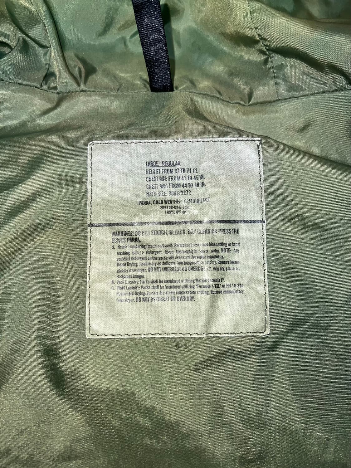 U.S. Military ECWCS Gen 1 Gore-Tex Parka 상품이미지4