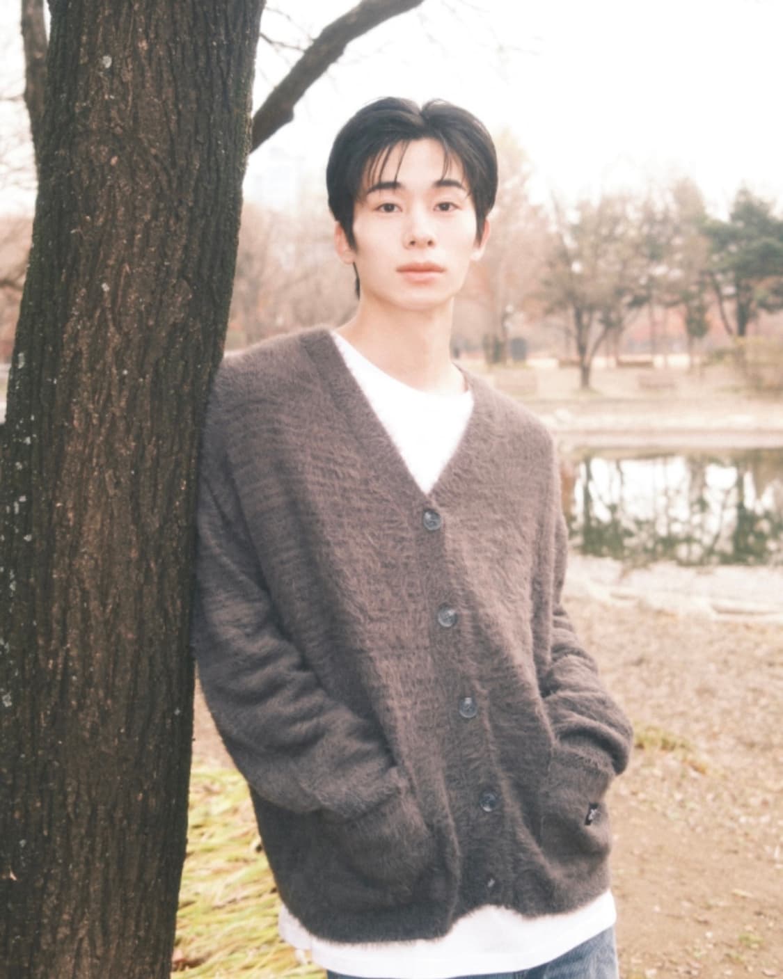 ASON LUCA TIE CARDIGAN CHARCOAL 상품이미지2