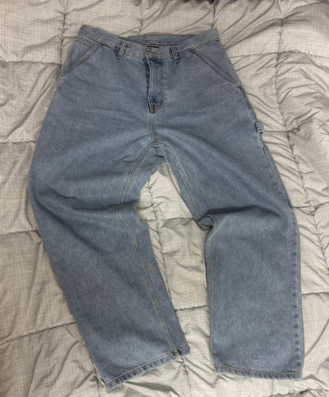 위캔더스 불꽃 자수 카팬터 워크 데님팬츠 상품이미지2