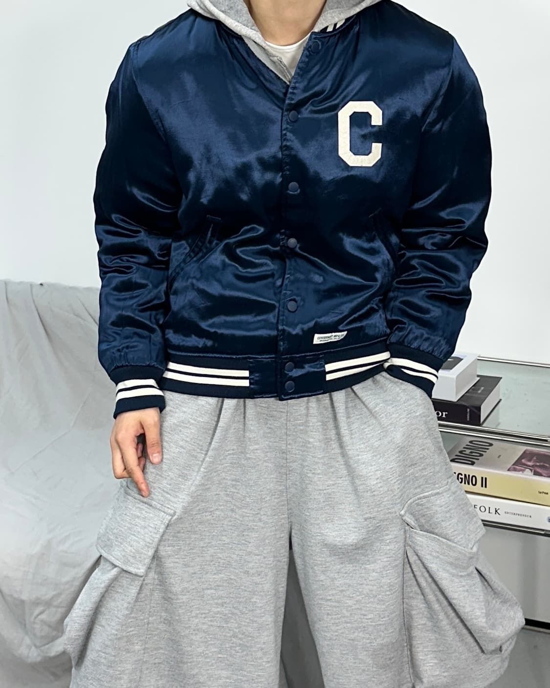 커버낫 C로고 바시티 자켓 L 상품이미지2