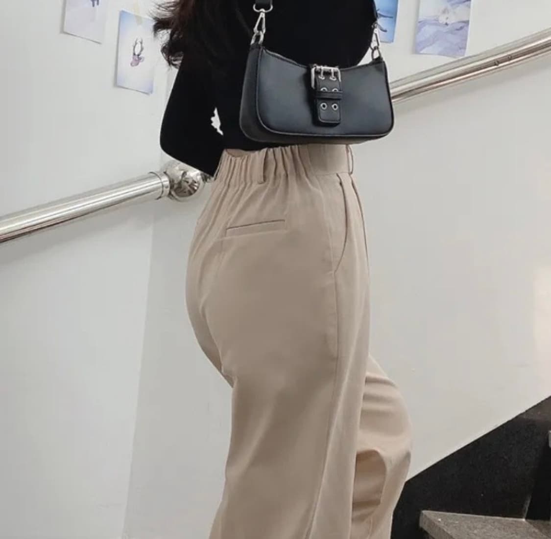 클린 버튼 밴딩와이드 슬랙스 상품이미지2