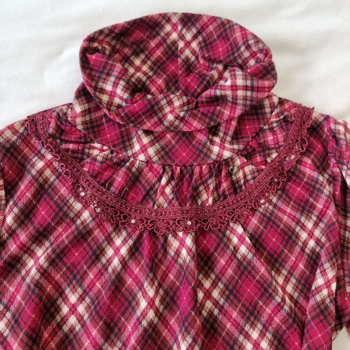 악세즈팜므 체크 원피스형 롱티 상품이미지3