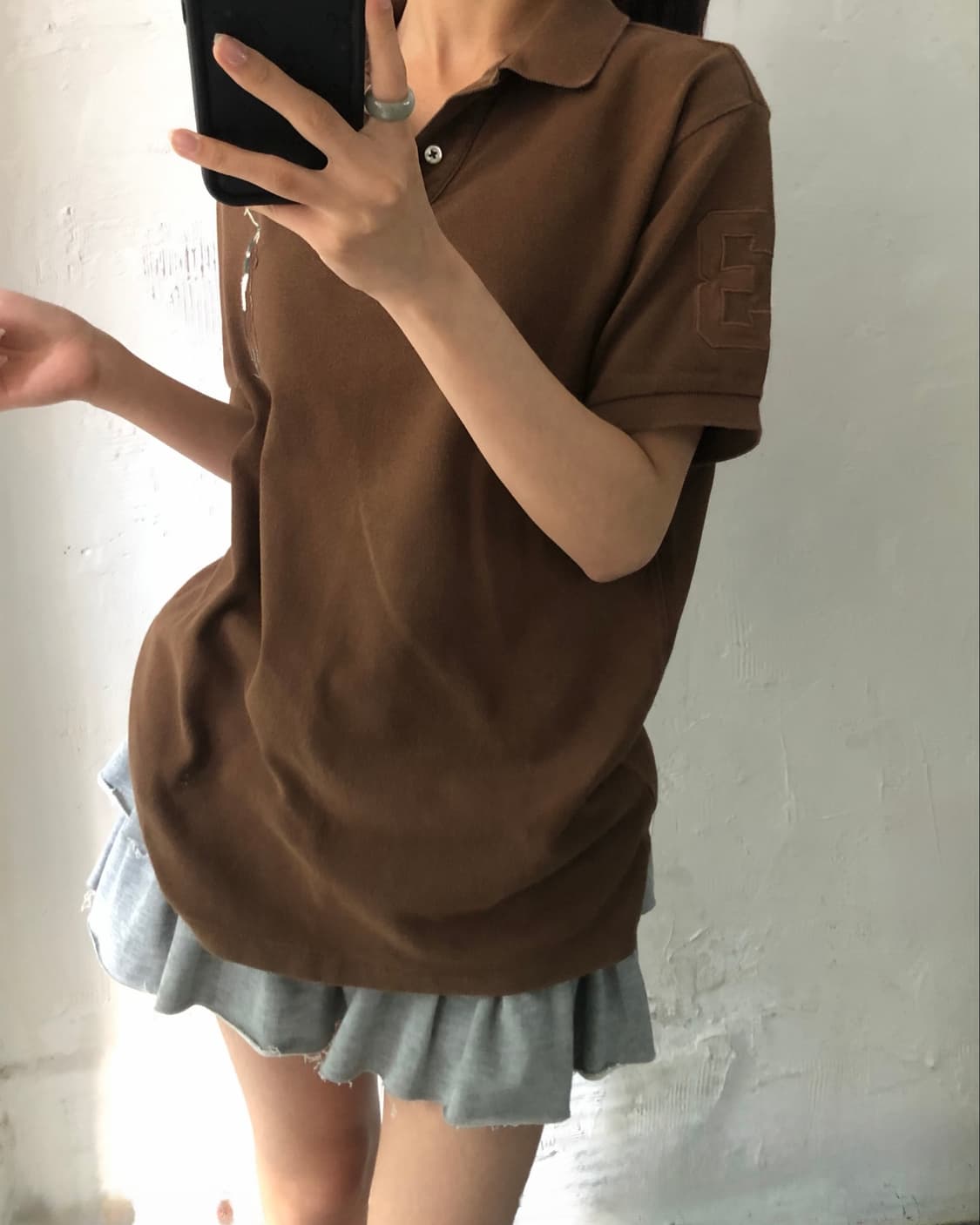 Polo 폴로 랄프로렌 브라운 빅포니 코튼 PK 카라티셔츠 상품이미지7