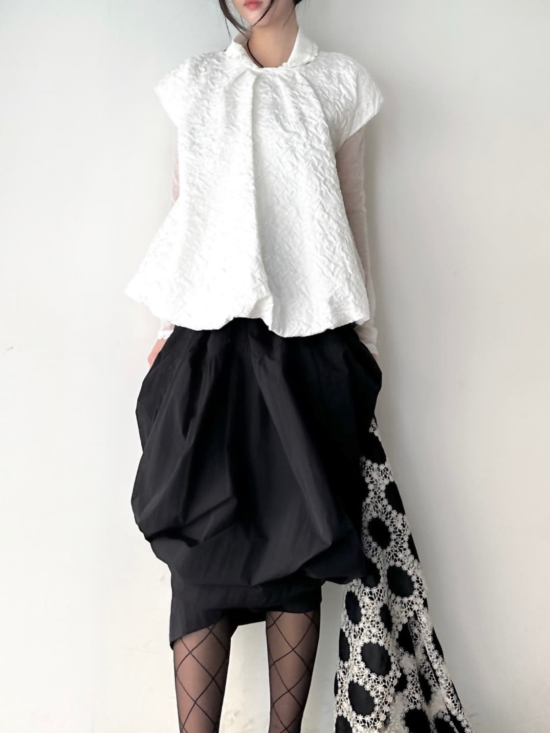 Jacquard pumpkin sleeveless blouse 상품이미지2