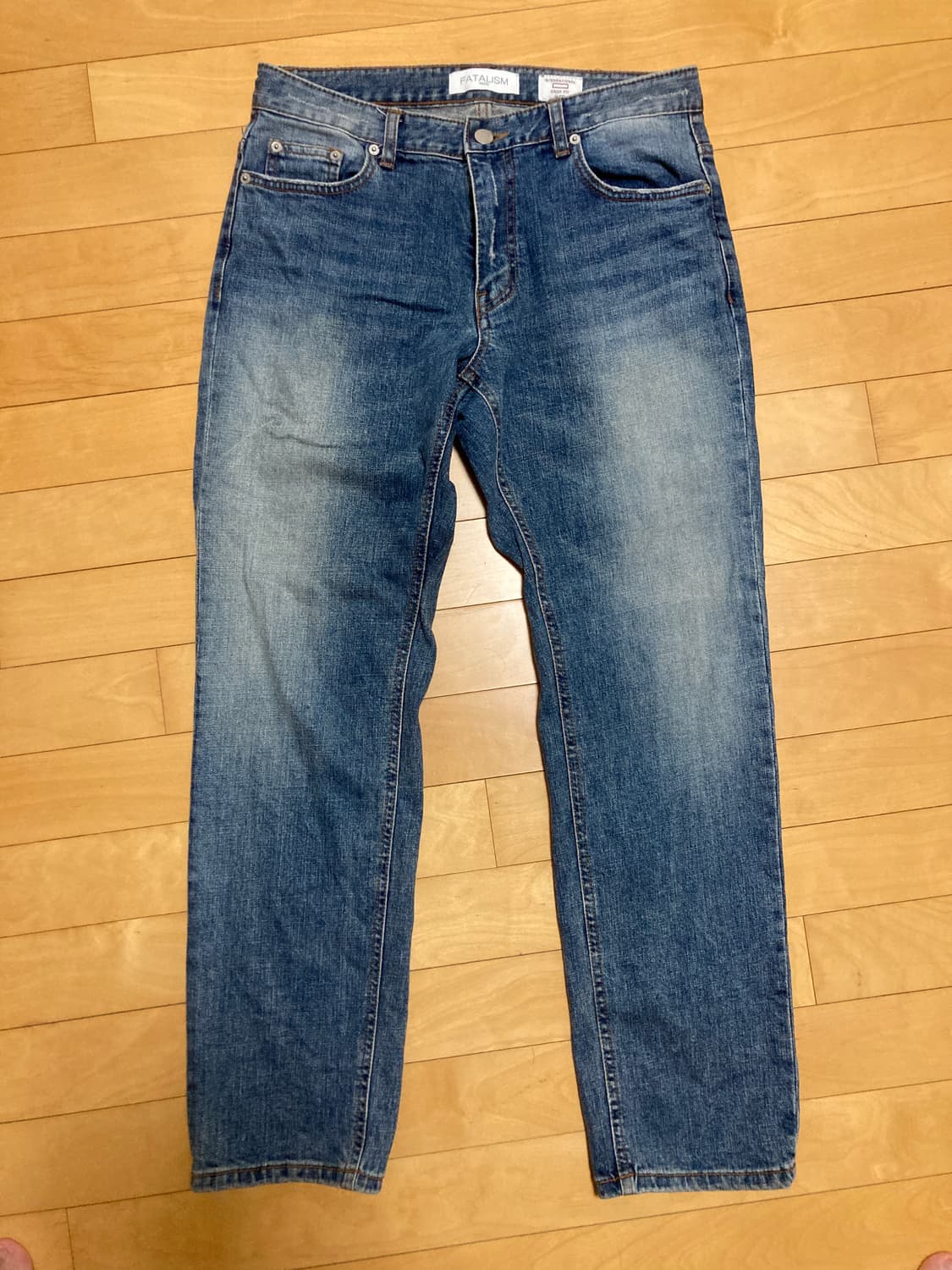 페이탈리즘 크롭 워싱 데님 청바지 상품이미지1