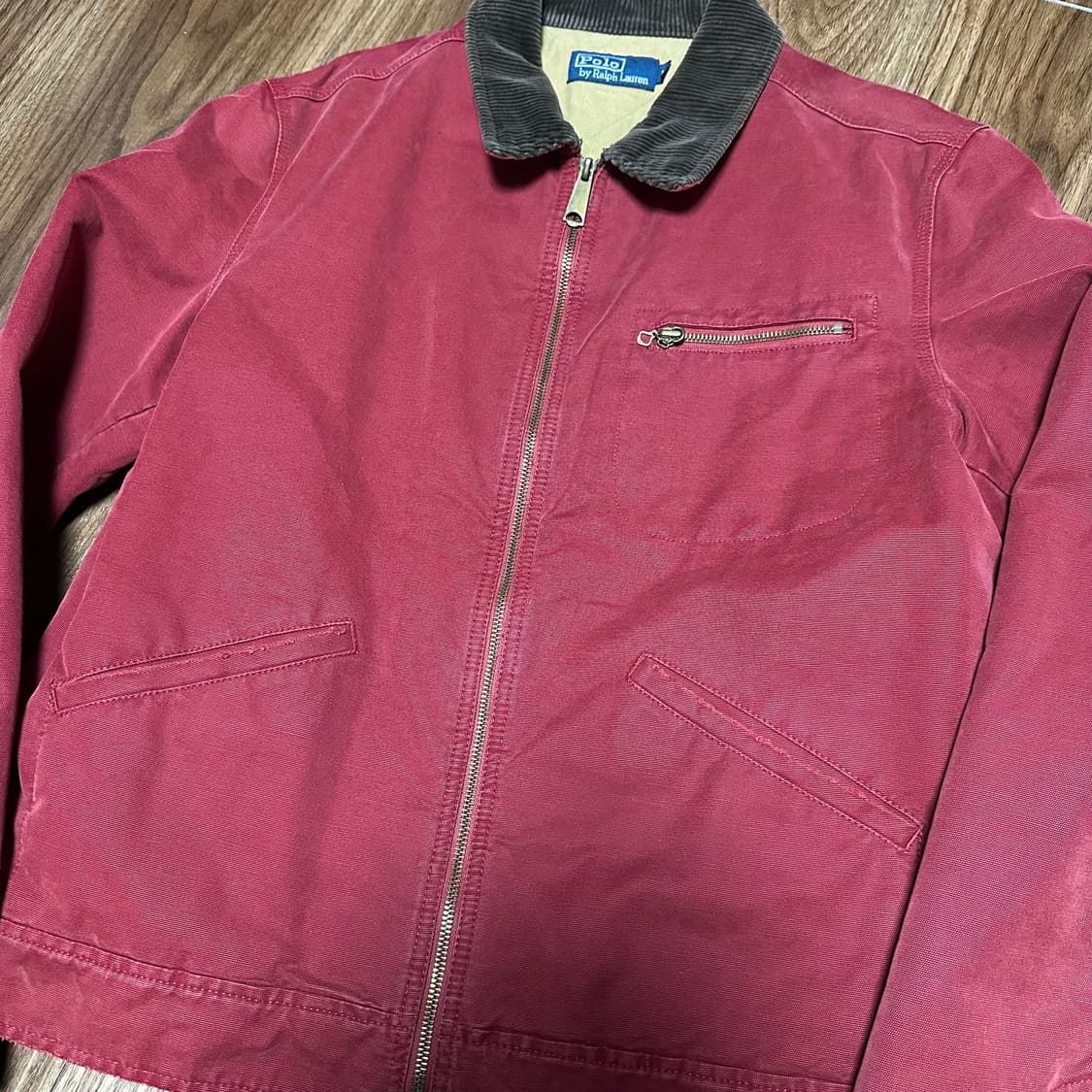 90s-00s 빈티지 폴로 랄프로렌 디트로이트 워크자켓 버건디 라지 상품이미지2