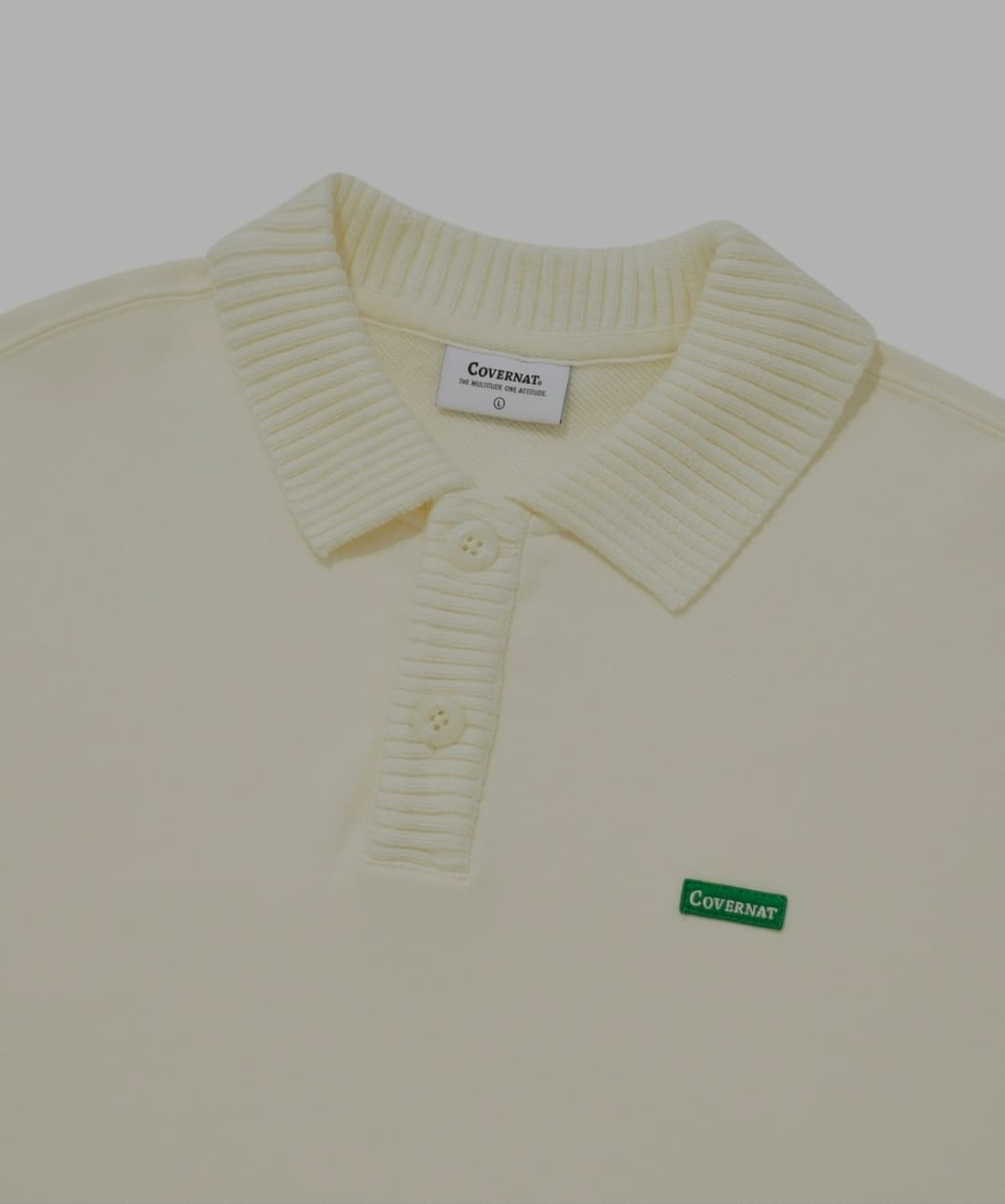 S ) 커버낫 니트 카라 맨투맨 크림색 상품이미지1