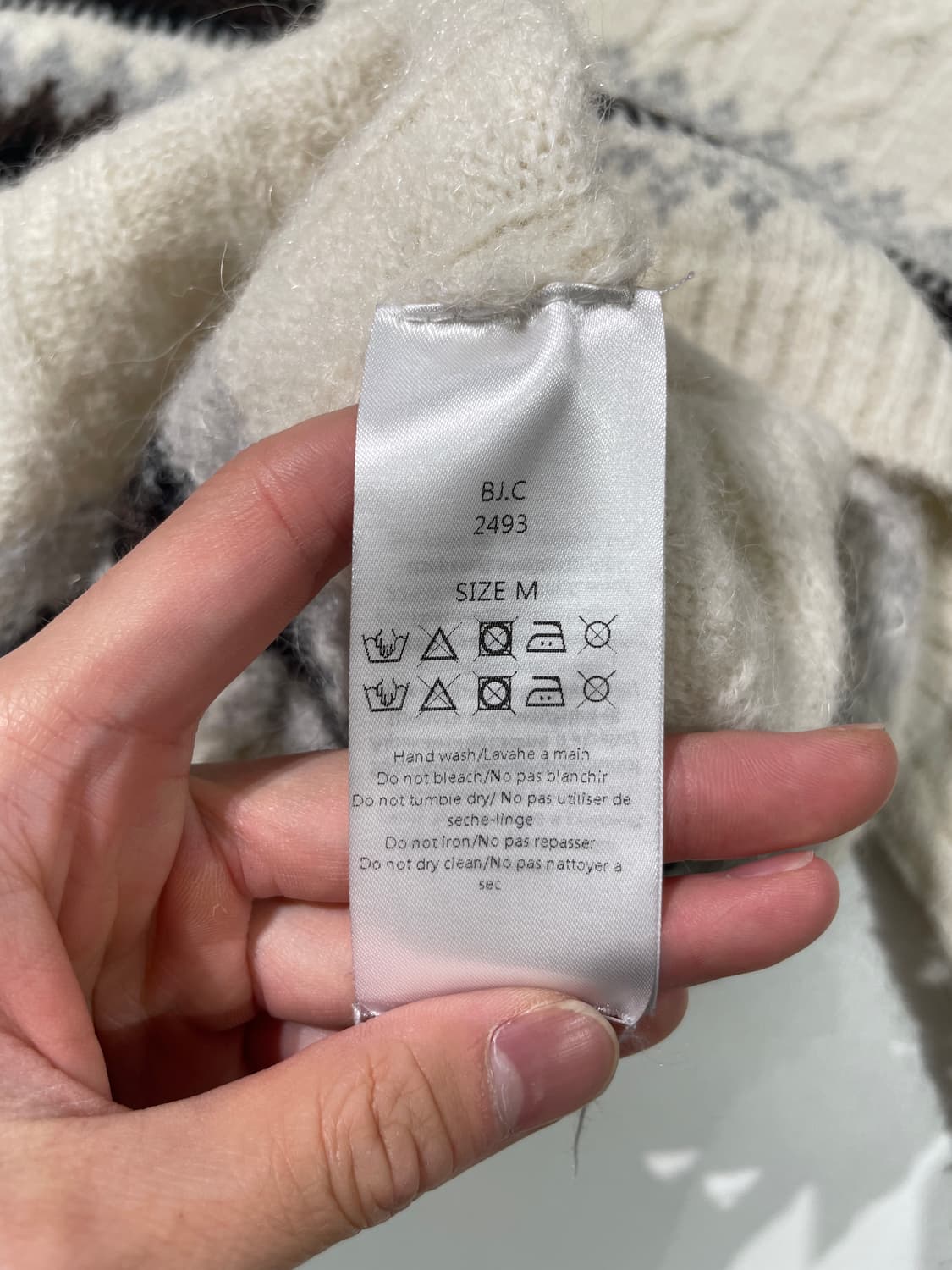 가니 아이보리 노르딕 알파카 울 케이블 니트 상품이미지8