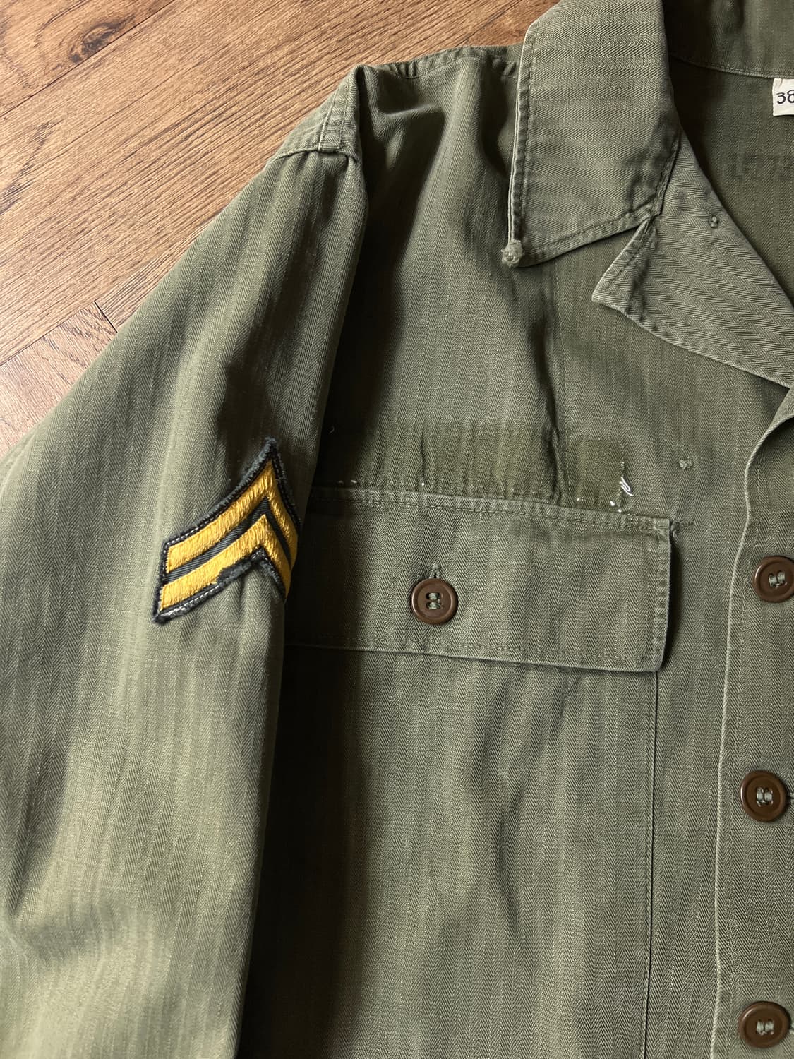 [38R]40's 오리지널 U.S ARMY M-47 HBT 셔츠 상품이미지3