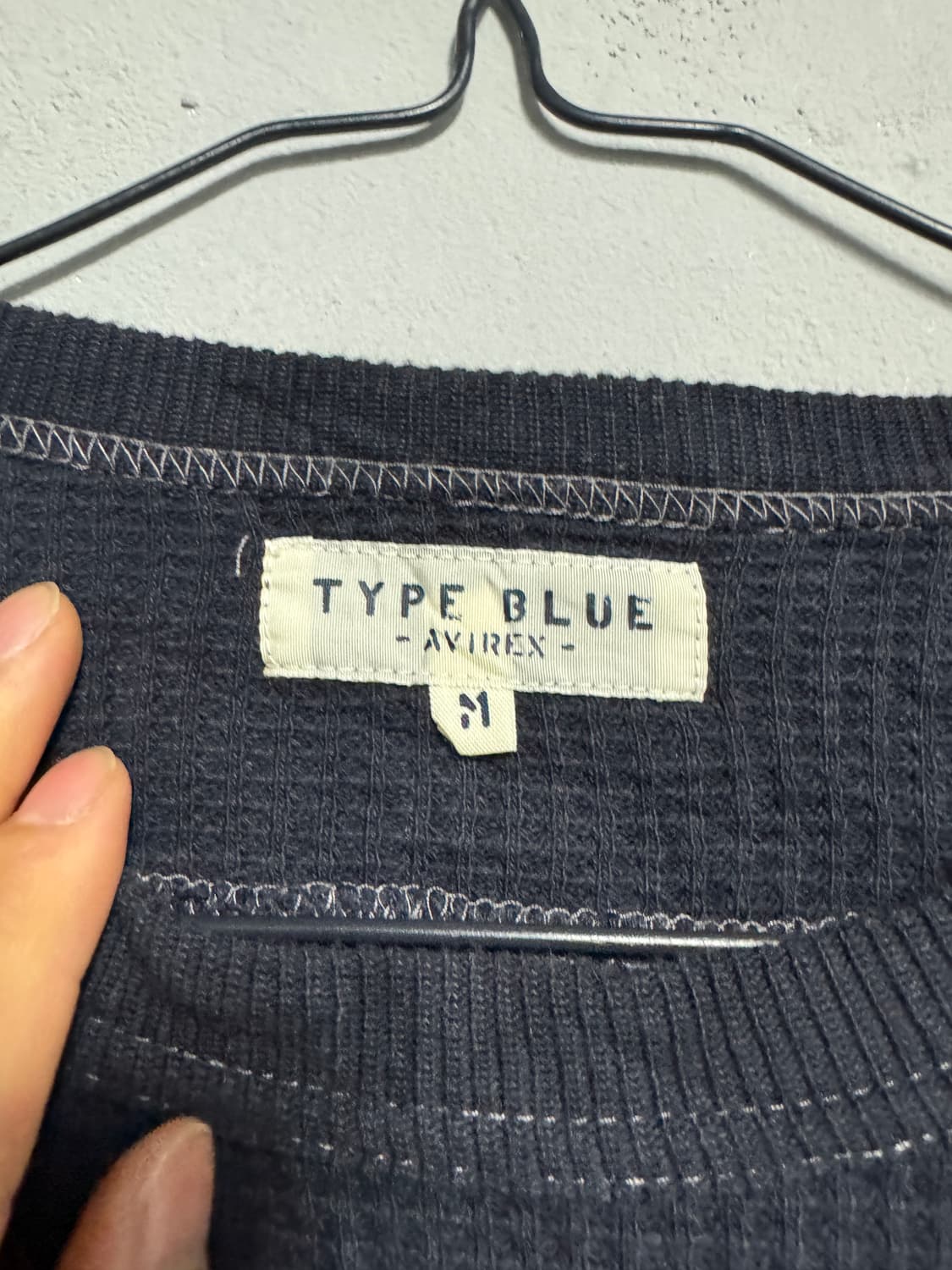 아비렉스(Avirex) 타입 블루 데님 패치 니트 M 상품이미지4