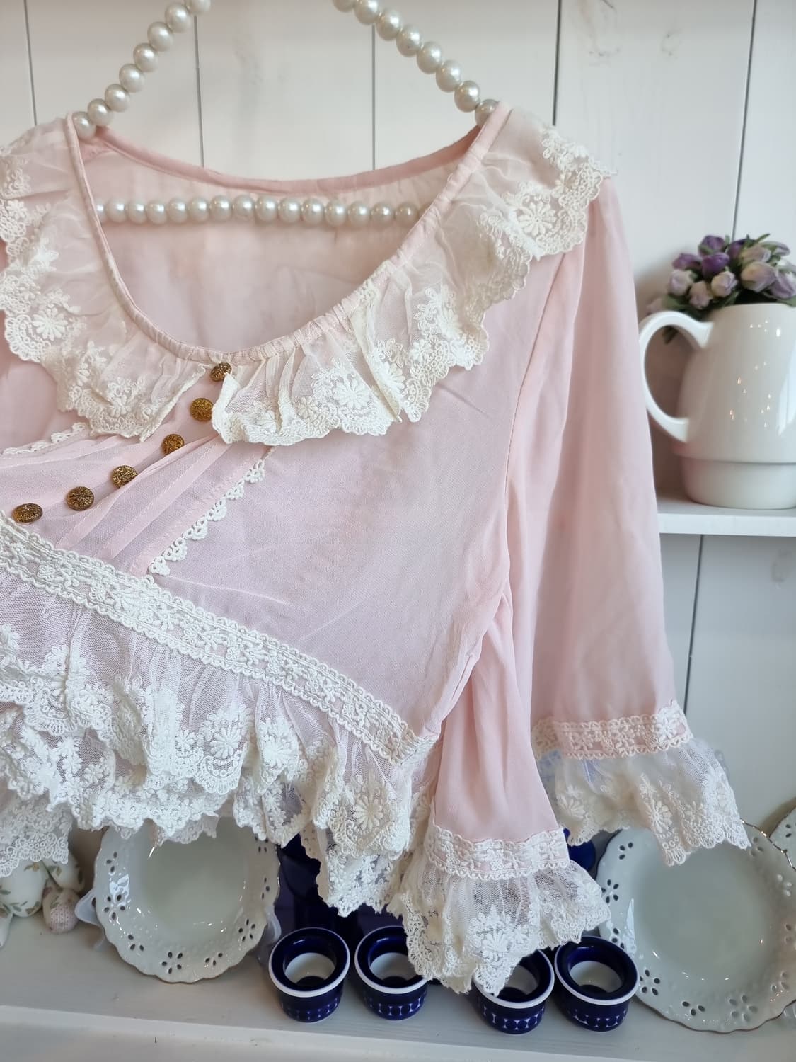 리즈리사케이프 블라우스 상품이미지5