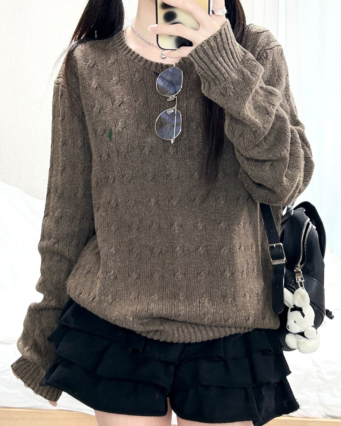 폴로 실크 브라운 케이블 니트 상품이미지3