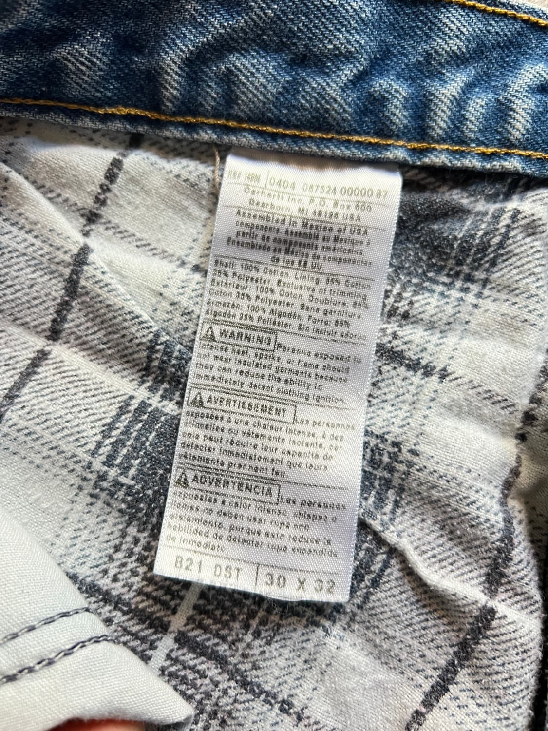 [30]칼하트 USA 체크 라이닝 빈티지 워싱 워크 데님 팬츠 상품이미지8