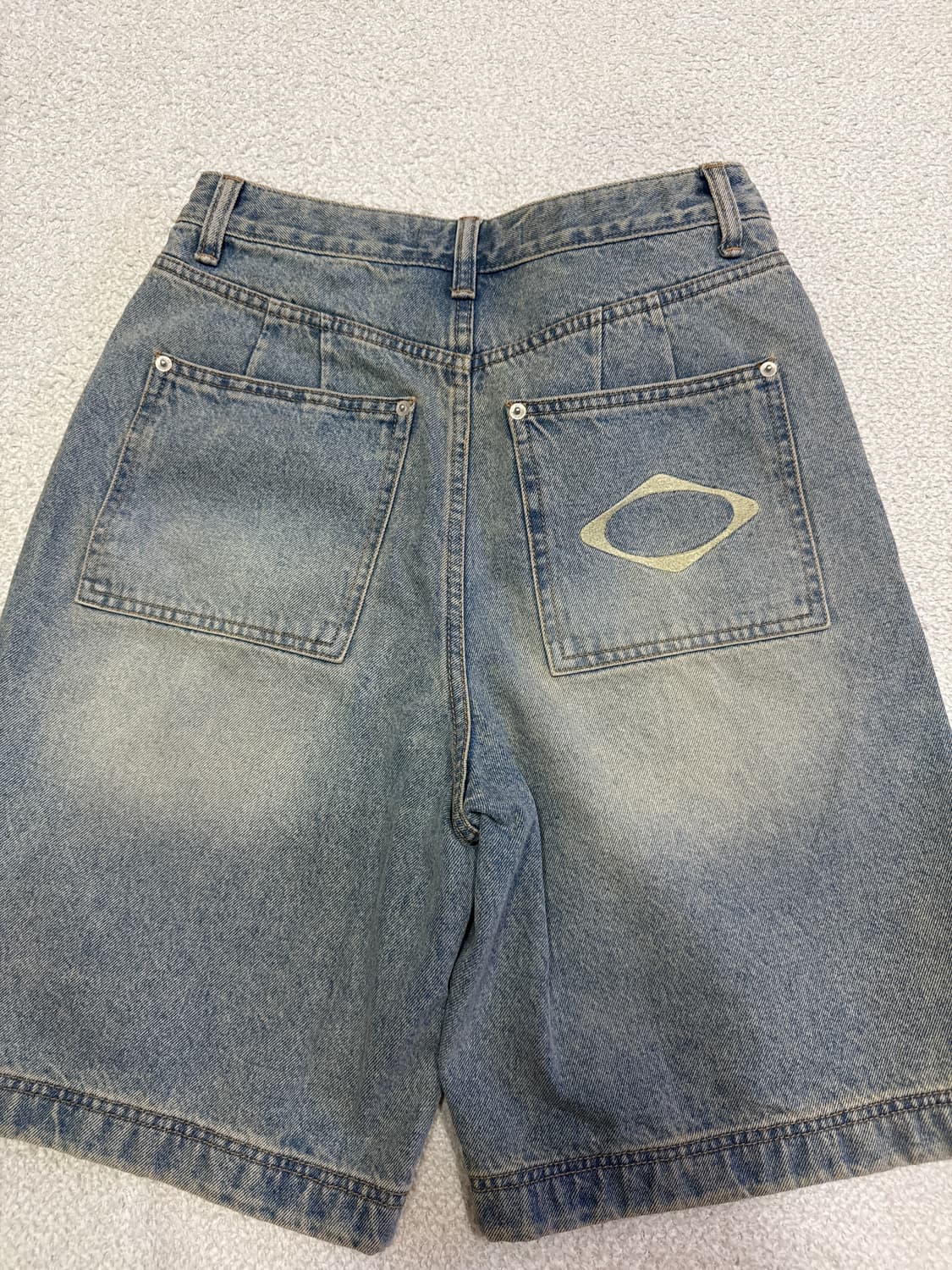 (W) 미스치프 데님 버뮤다 팬츠 라이트 블루 M 상품이미지3
