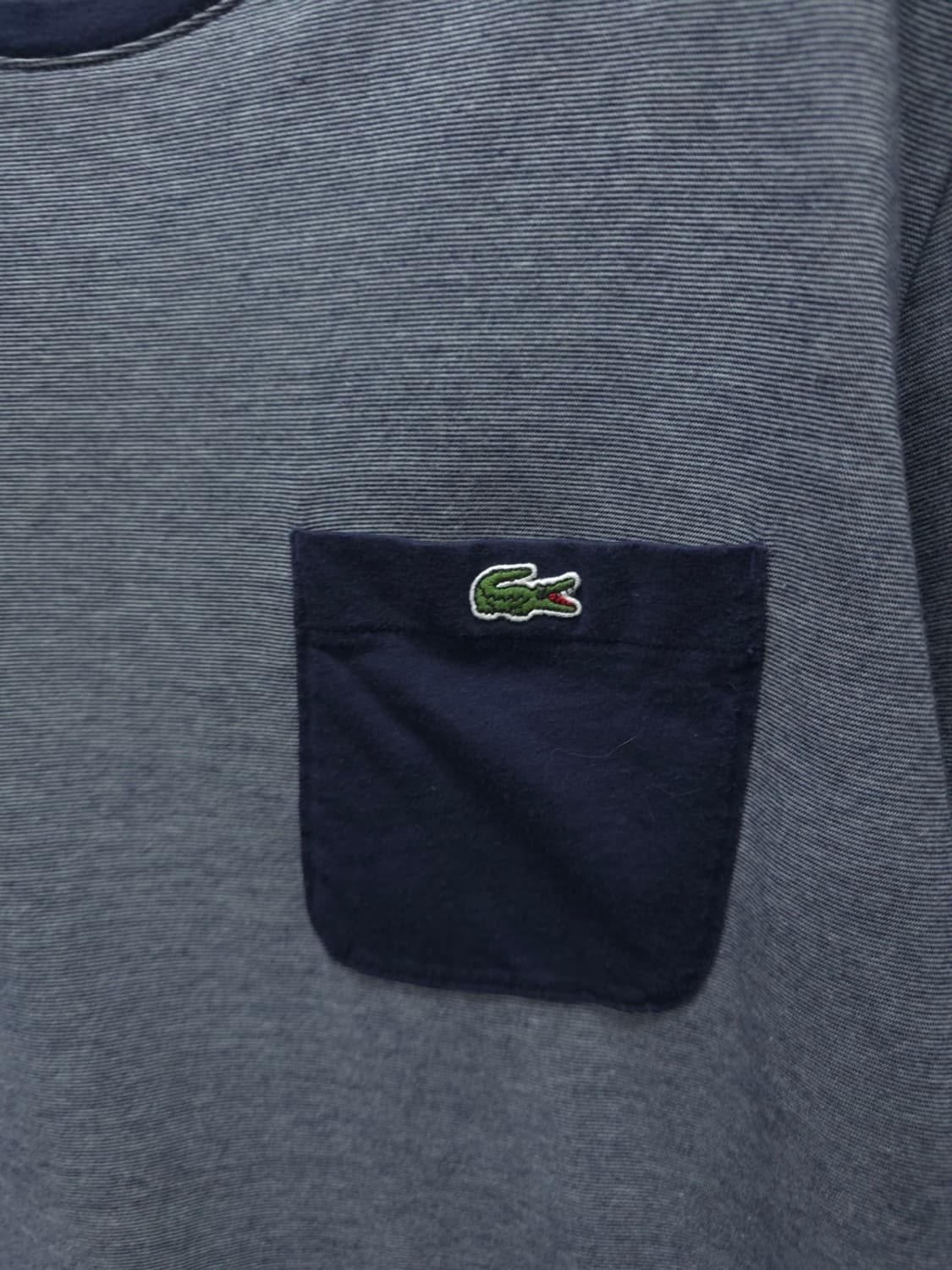 라코스테 남성 네이비 스트라이프 포켓 반팔 티셔츠(95) 상품이미지4