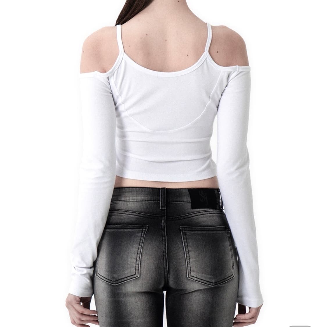 시너진 SHOULDER SLIT LONG SLEEVE WHITE 상품이미지3