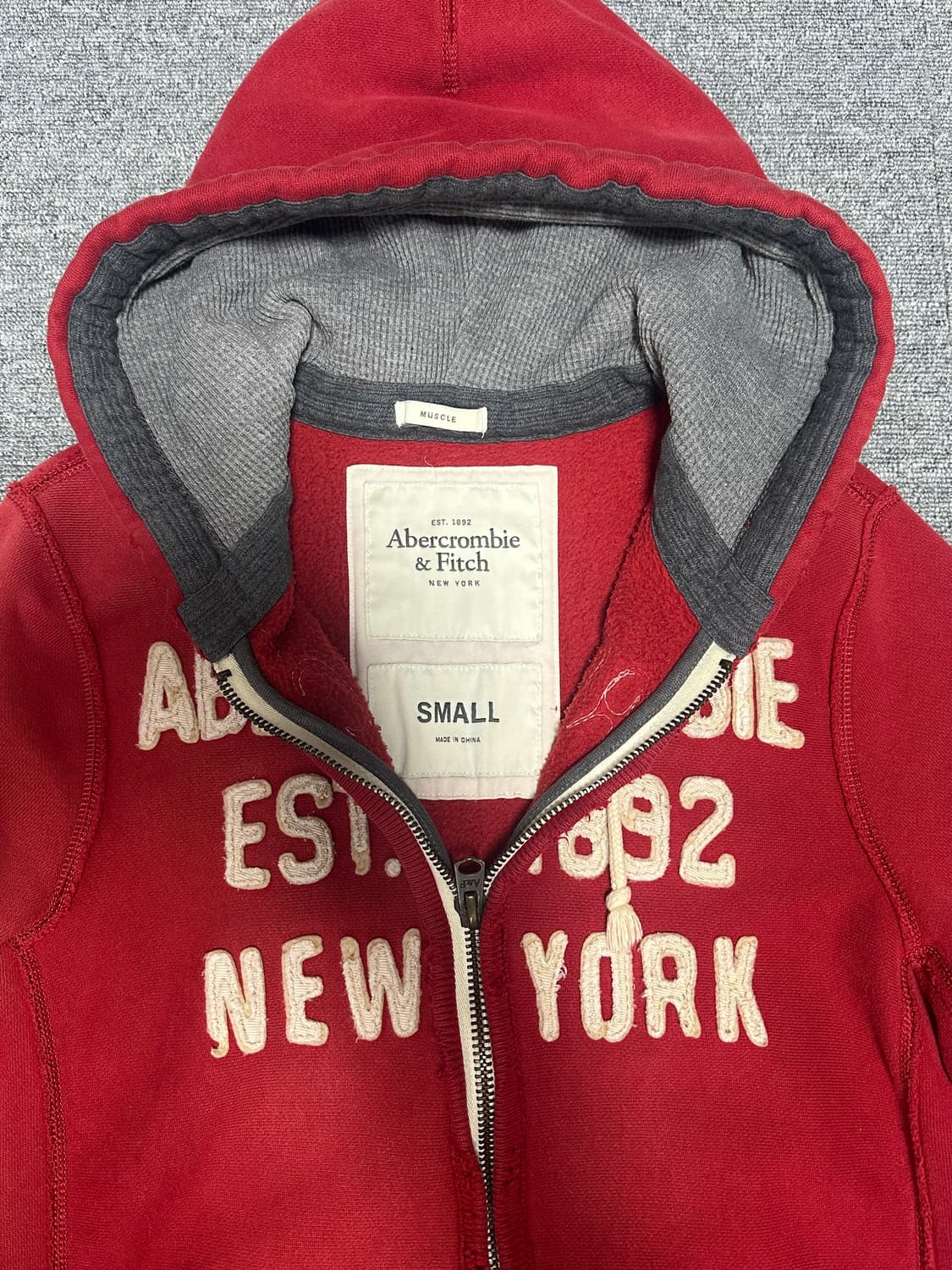 아베크롬비 후드집업 레드 양홍원 s 상품이미지3