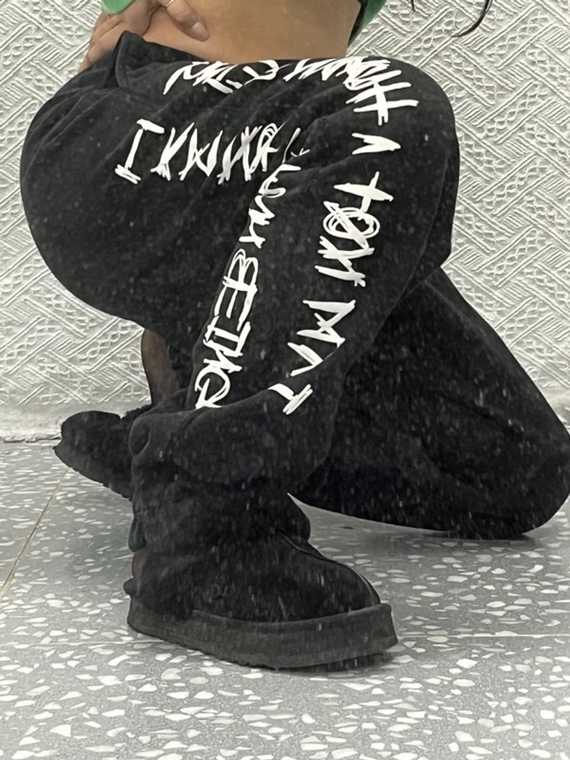 아임낫어휴먼비잉 힙합 빅로고 스트릿 조거팬츠 L C06546 상품이미지1