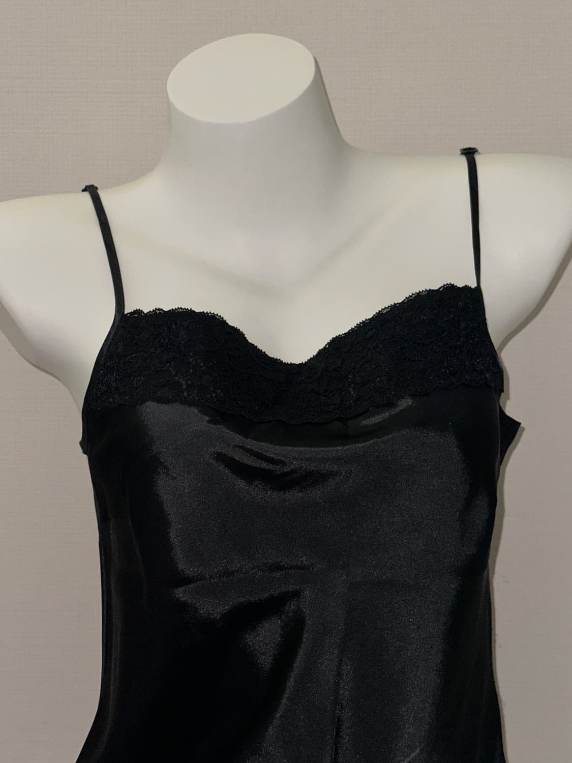 새틴 빈티지 블랙 레이스 슬립 상품이미지3