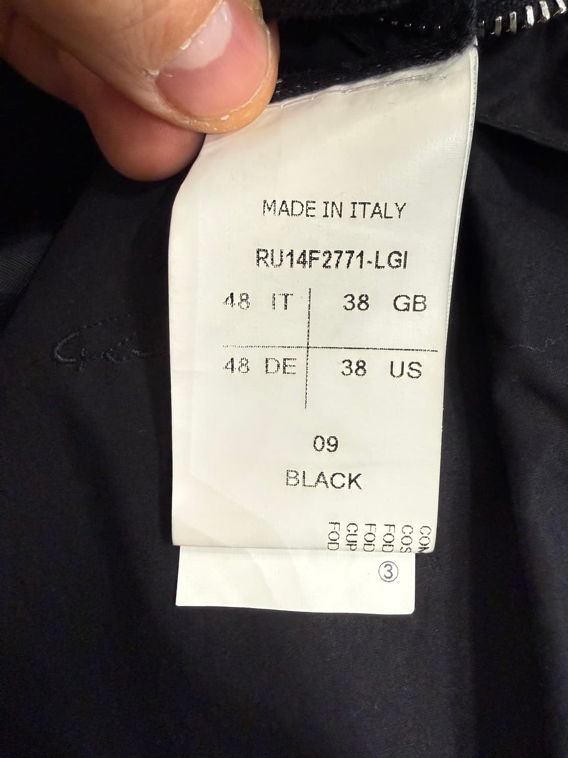 릭오웬스 양가죽 봄버 자켓  상품이미지5