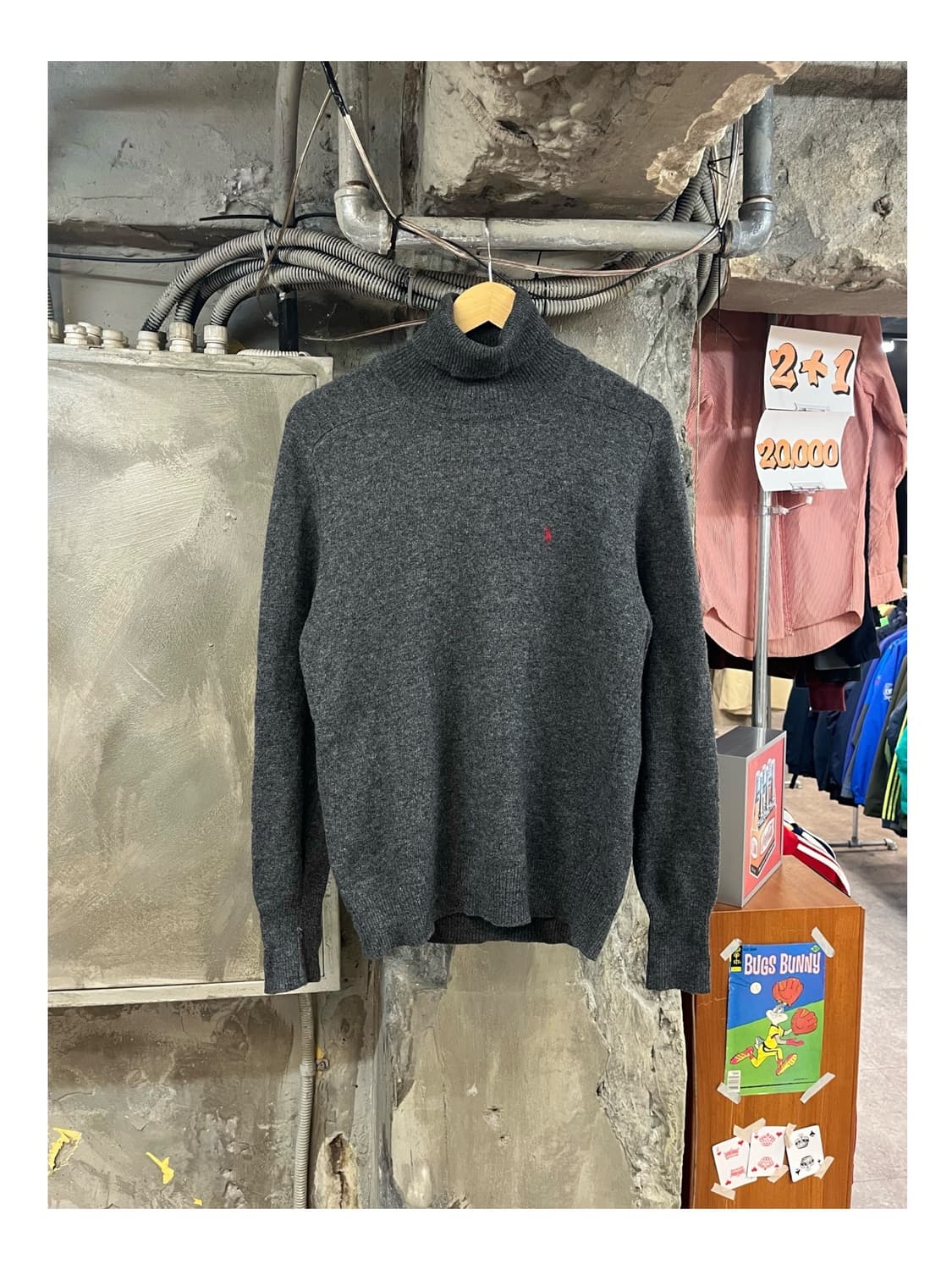 폴로 랄프로렌 목폴라 니트 차콜 L #csz3136 상품이미지1