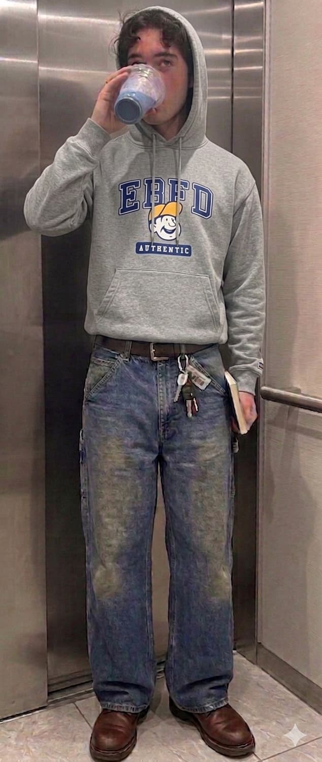 이벳필드 회색 후드티 상품이미지5