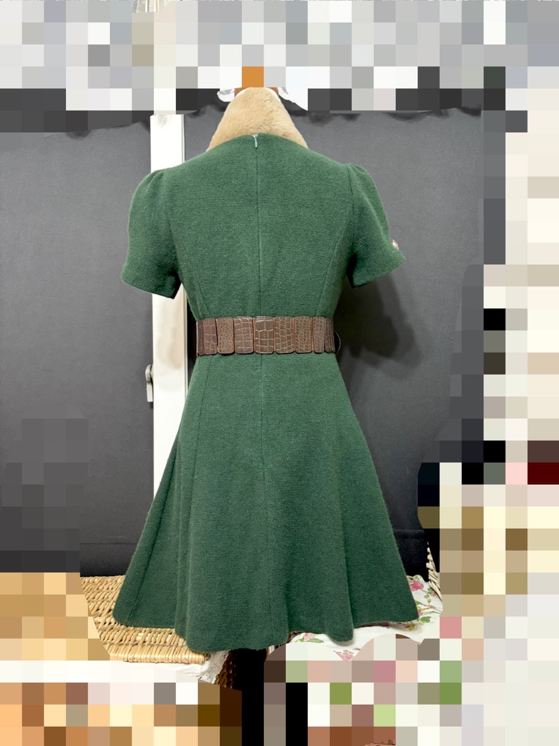 55ㅡ다크 그린 컬러 플레어 원피스 상품이미지2