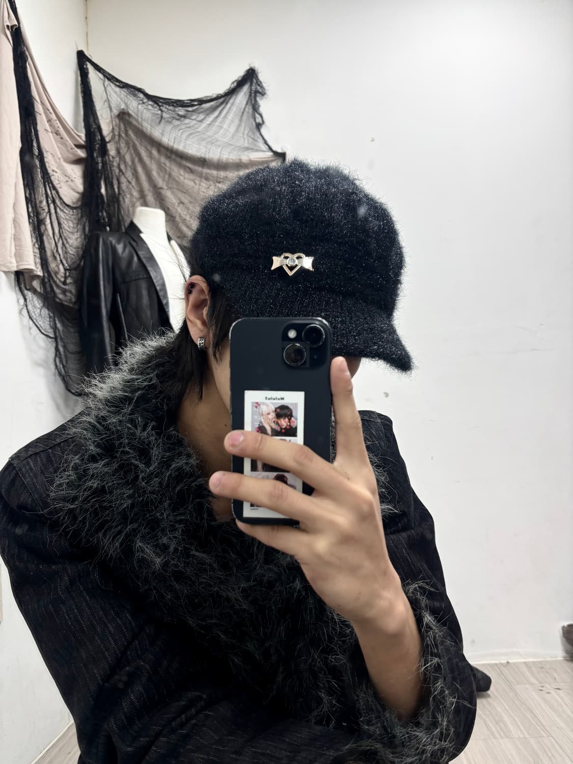 2. Ribbon Detail Black Fur Cap (여성 Free) 상품이미지8