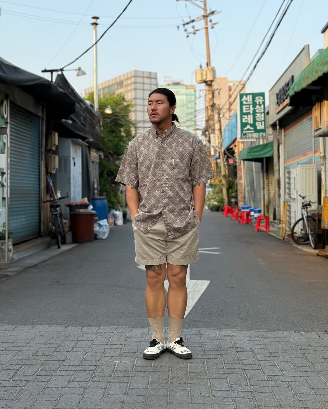 90-00‘s 콜럼비아 피쉬 패턴 리버 로지 셔츠 XL 상품이미지7