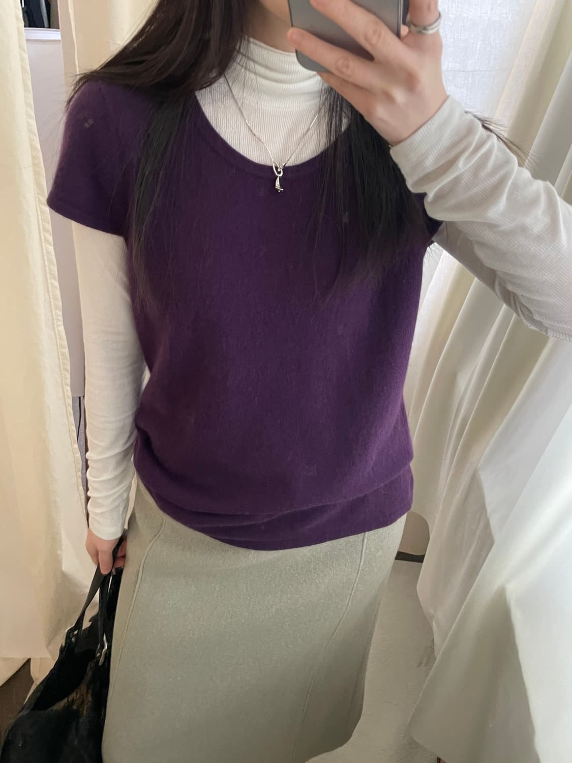 vintage cashmere 100 cap sleeve knit 상품이미지3