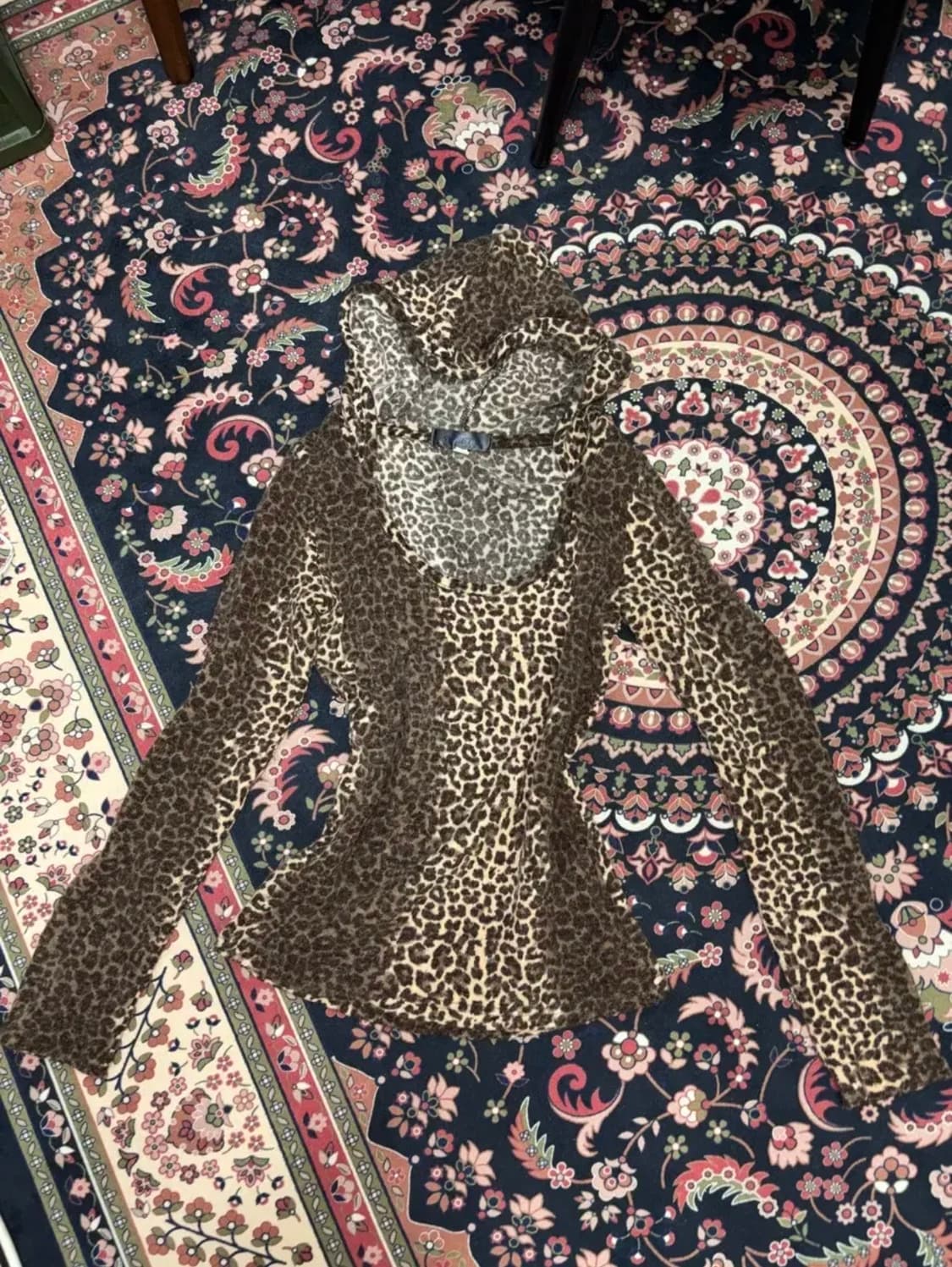 Gyaru leopard hood long sleevele 갸루 상품이미지1