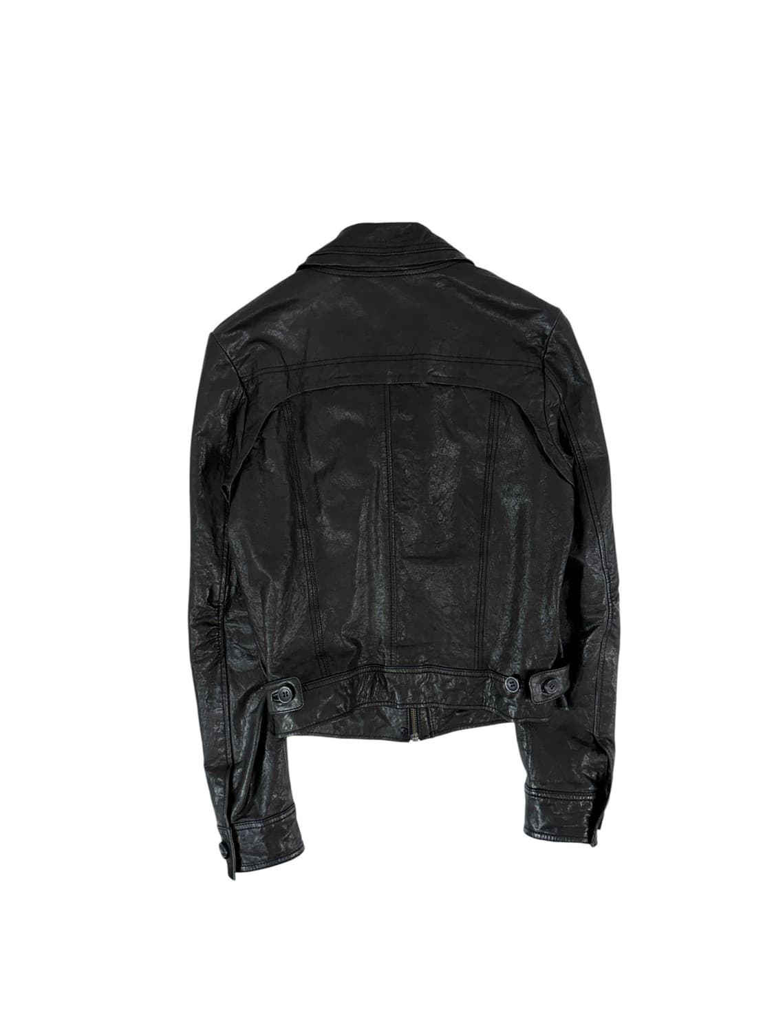 빈티지 양가죽 버튼 가죽자켓 s 상품이미지2