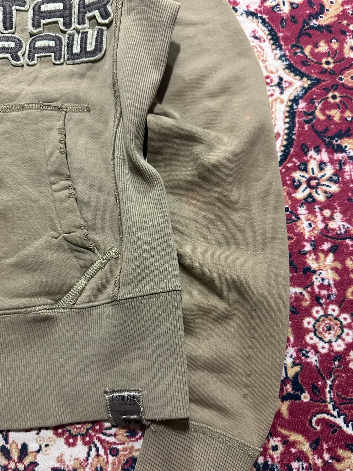 펑크 카키 데미지 집업 상품이미지3