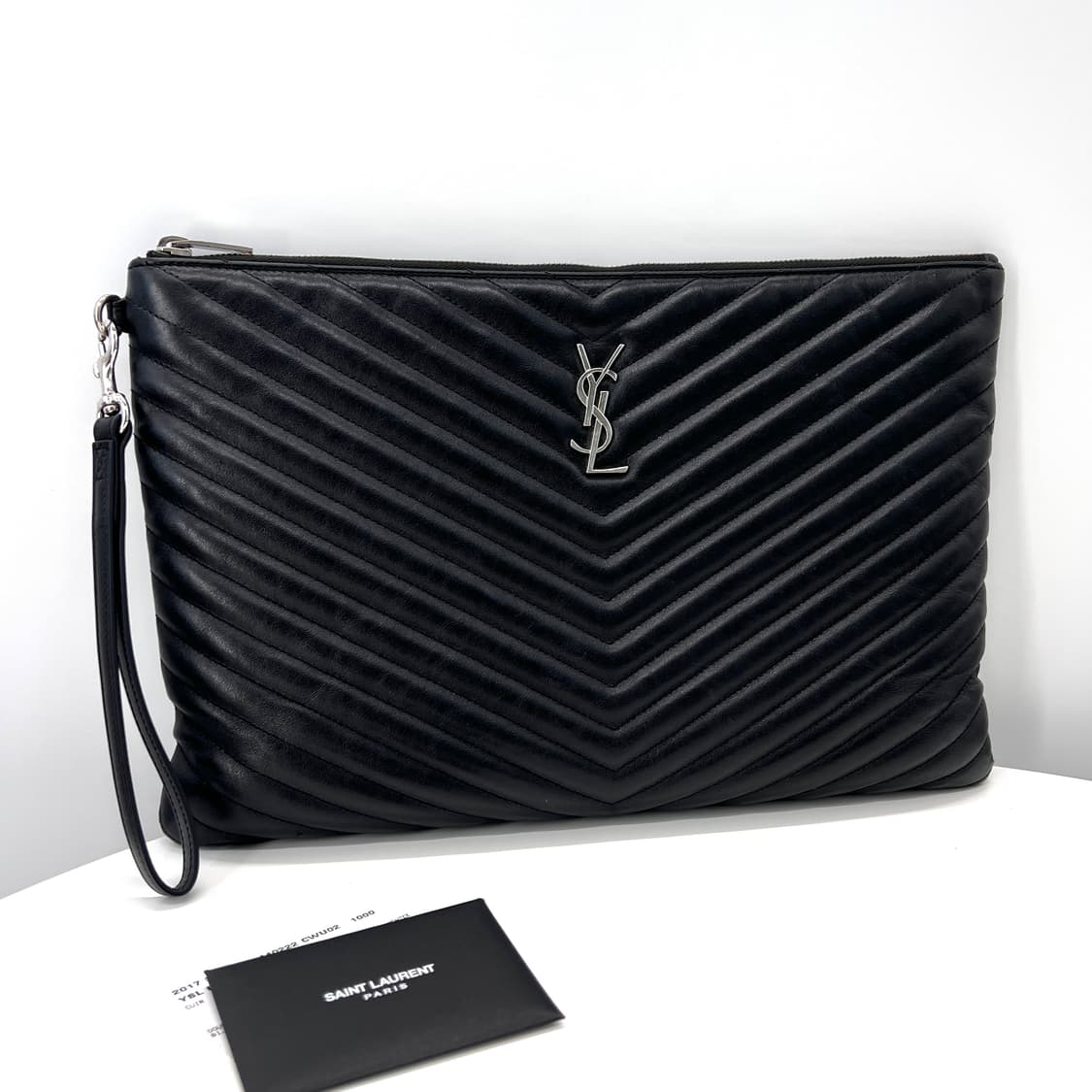 생로랑 마틀라세 여성 클러치백 블랙 라지 (440222) 상품이미지2